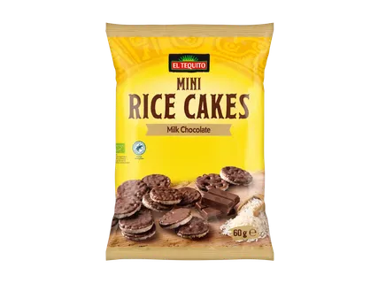 Mini rijstwafels met chocolade