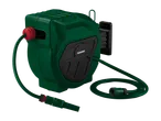 Dark green Parkside hose reel.