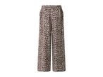 Brown and beige animal print wide-leg trousers with an elasticated waist