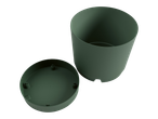 Dark green planter and saucer.