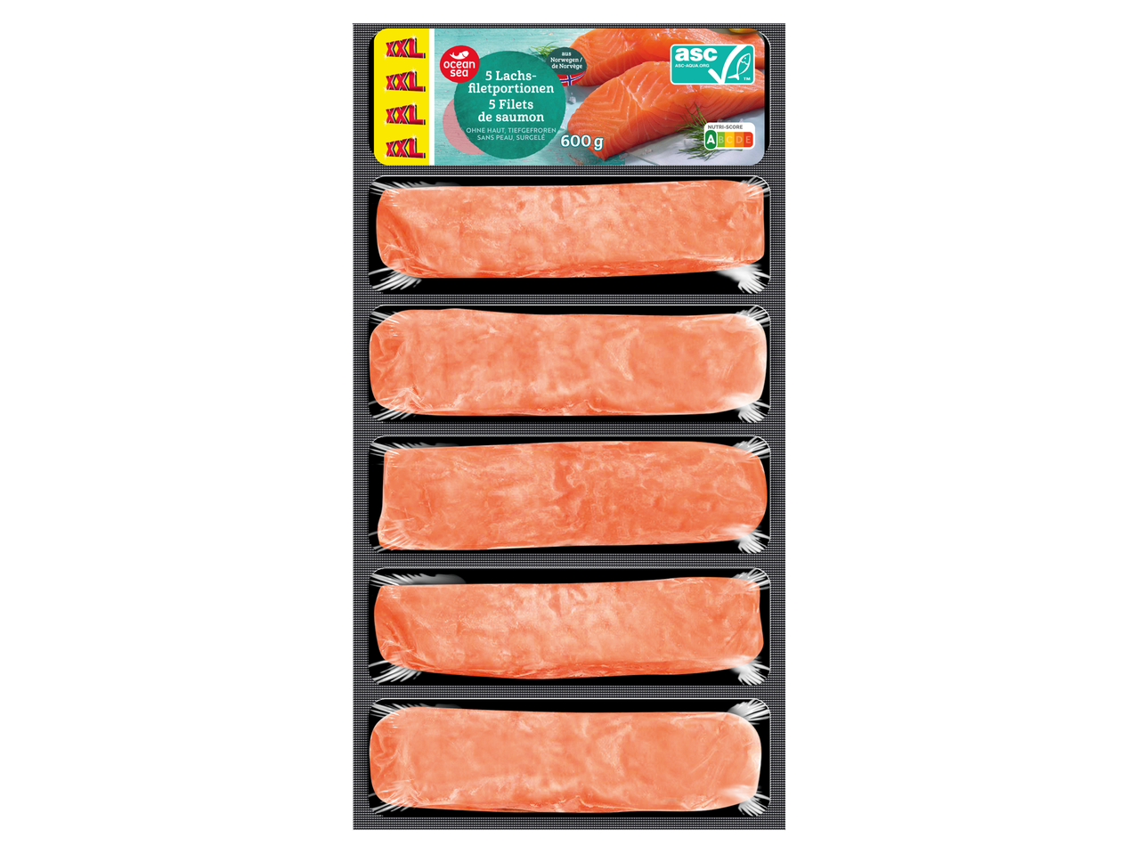 Ocean Sea: 5 filets de saumon (600g).