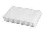 Stack of white disposable cleaning cloths