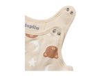 Baby sleep sack with bear, moon, and star patterns, featuring snap closures.