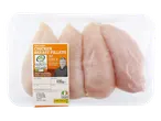 Pack of Irish chicken breast fillets with a label showing a farmer and product details.