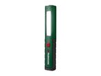 A green and black Parkside LED work light with a red power button.