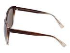 Brown sunglasses with gradient lenses and temples, viewed from the side.
