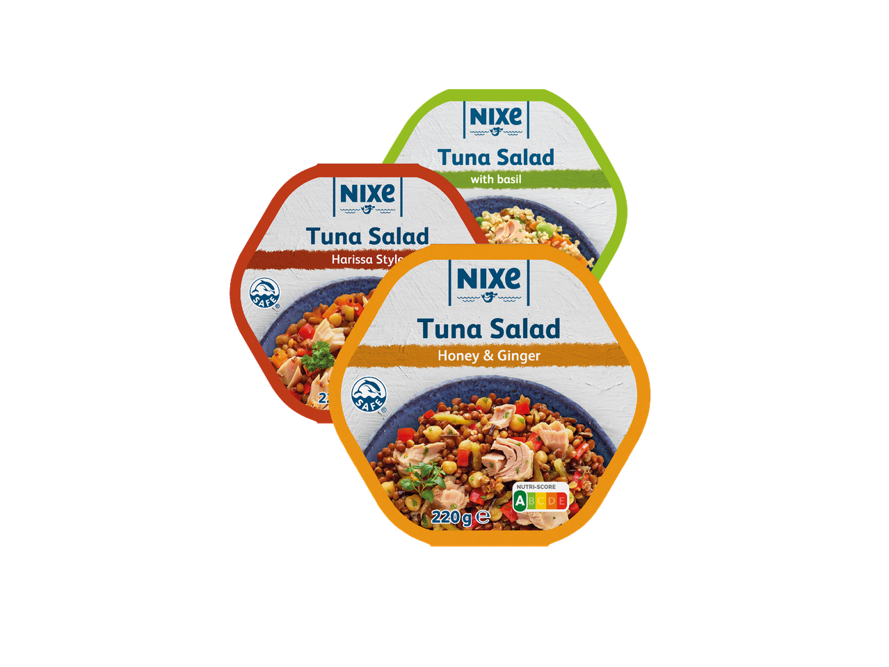 Tri Nixe salate od tune: s bosiljkom, harissa stilom i medom i đumbirom.