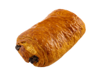 Golden-brown pain au chocolat with visible chocolate pieces