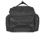 Black rolling duffel bag.
