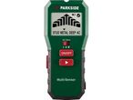 Parkside Multi-Sensor stud finder with a digital display and red buttons.