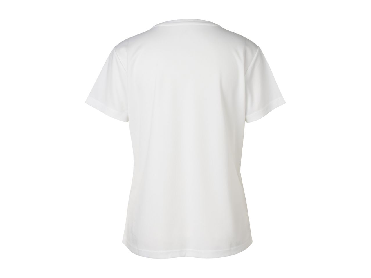Back view of a plain white short-sleeved t-shirt