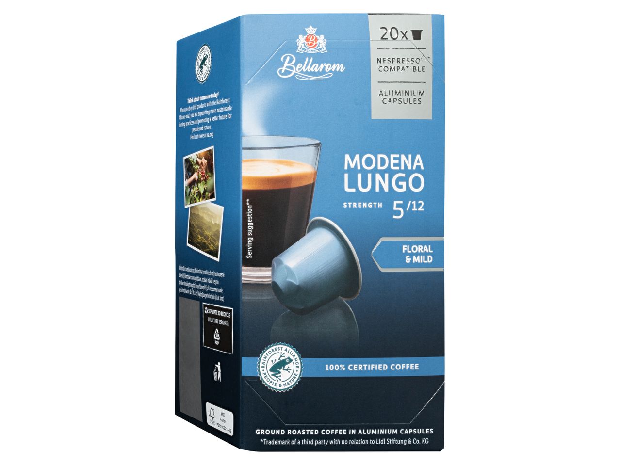 Bellarom Modena Lungo Nespresso kompatibilis kávékapszulák.