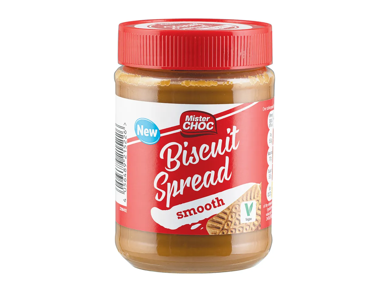 New smooth Mister Choc Biscuit Spread.
