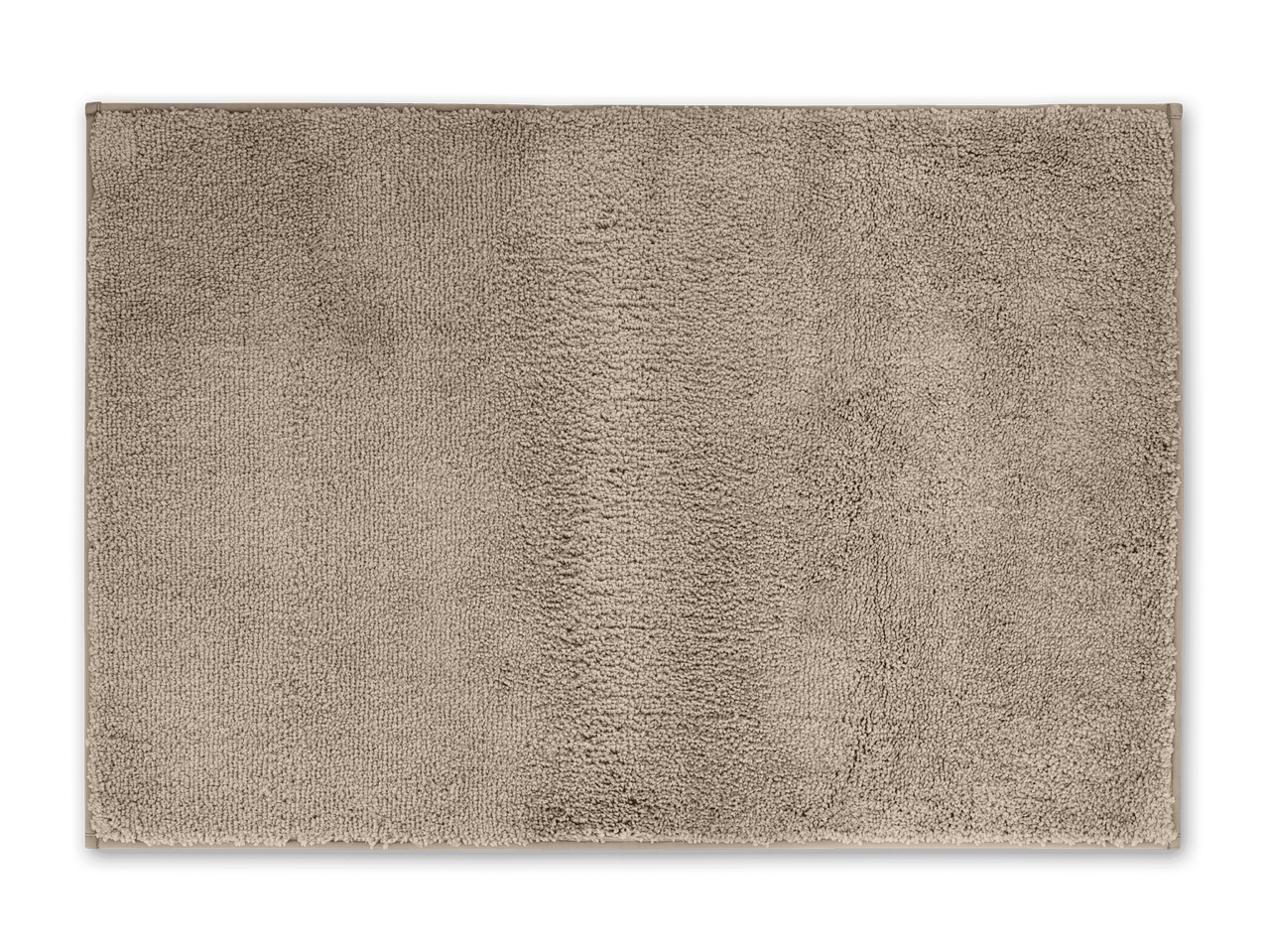 Beigefarbener Badteppich mit weicher, flauschiger Textur