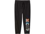 Black Mickey Mouse sweatpants with a colorful 