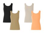 Fire forskellige farver af rib-tanktops.