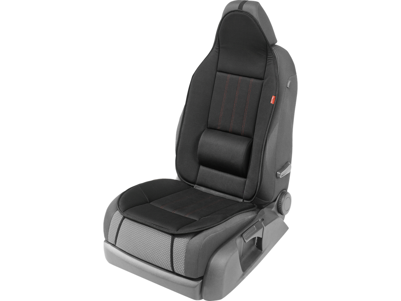 Car seat cover with headrest and lumbar support.