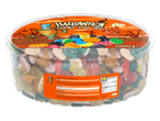 Halloween Spooky Jelly Mix in a clear plastic tub with a festive label.