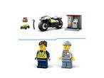 Police motorcycle, ATM, skateboard, crowbar, money bag, police officer, and robber figures.