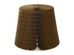Brown accordion-style paper stool or side table with a honeycomb structure.