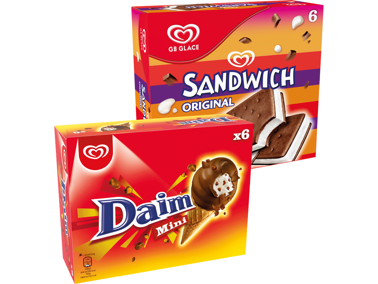 Magnum Daim- och Sandwich-glasspaket.