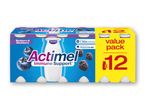 Actimel immunstøtte yoghurt i blåbær- og brombærsmag, 12-pak værdi.