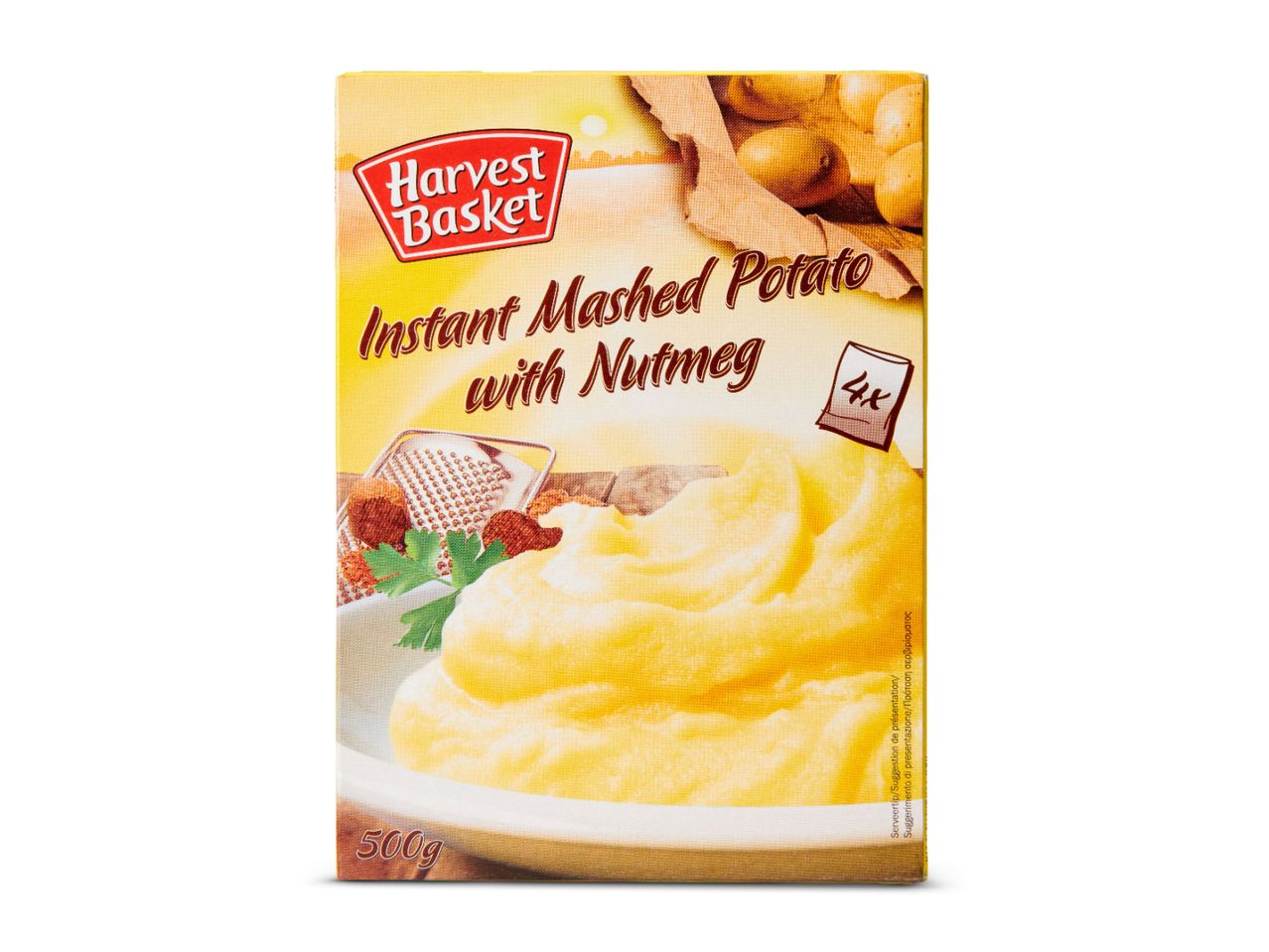 Harvest Basket instant aardappelpuree met nootmuskaat.