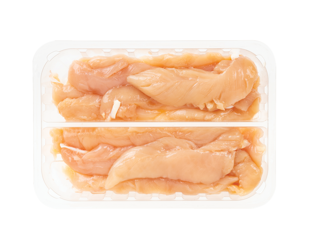 Lombinho de frango cru em embalagem plástica transparente
