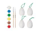 Paint-your-own Easter egg ornaments with paint pots and brushes