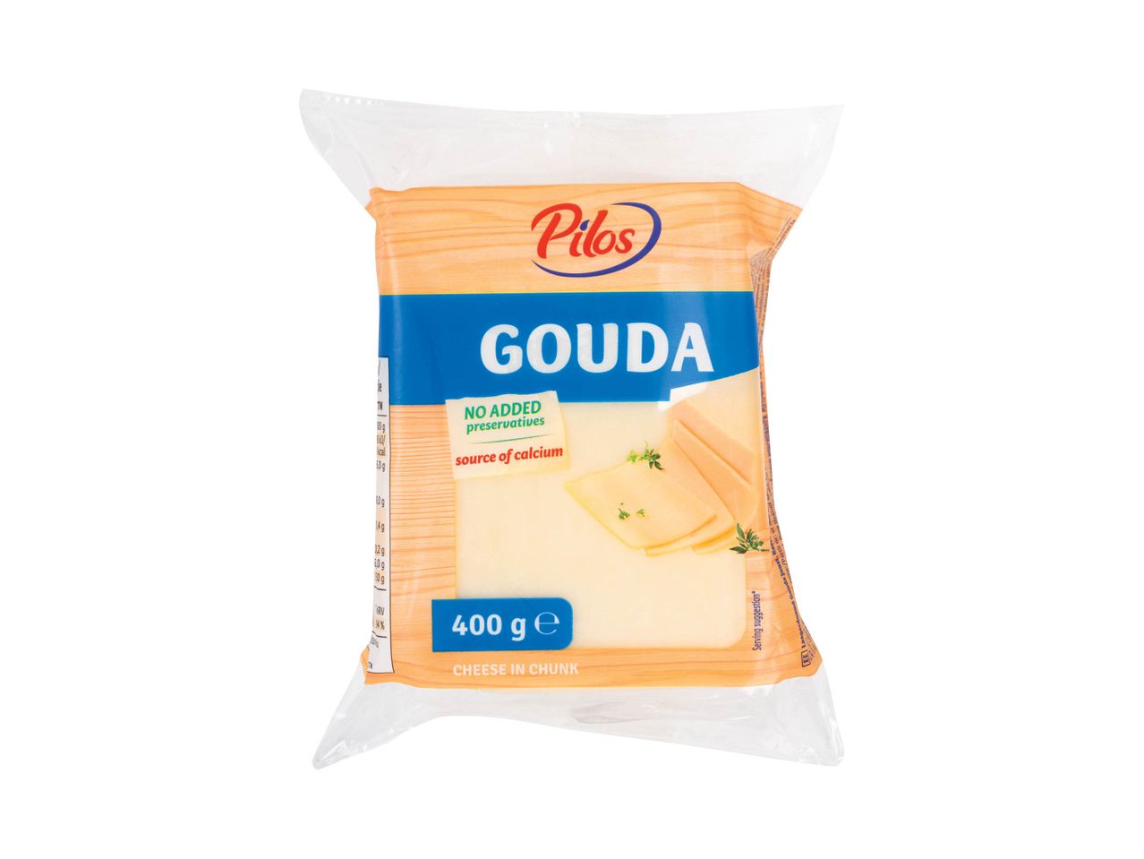 Brânză Gouda Pilmo, 400 g, fără conservanți.