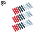 Dirt Devil laundry clips in red, black, white, and gray.