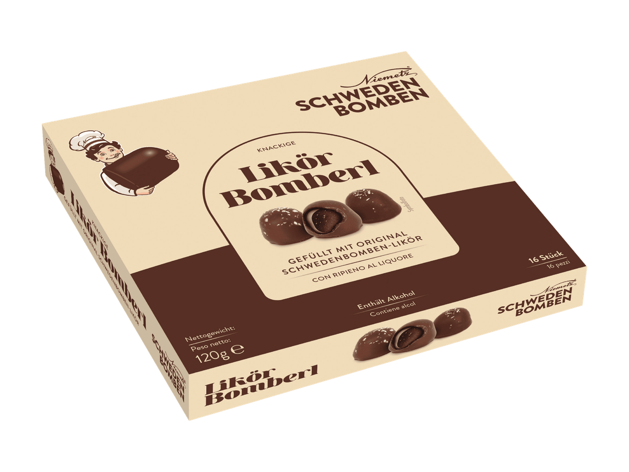 Niemetz Schweden Bomben Likör Bomberl Pralinen in einer Packung