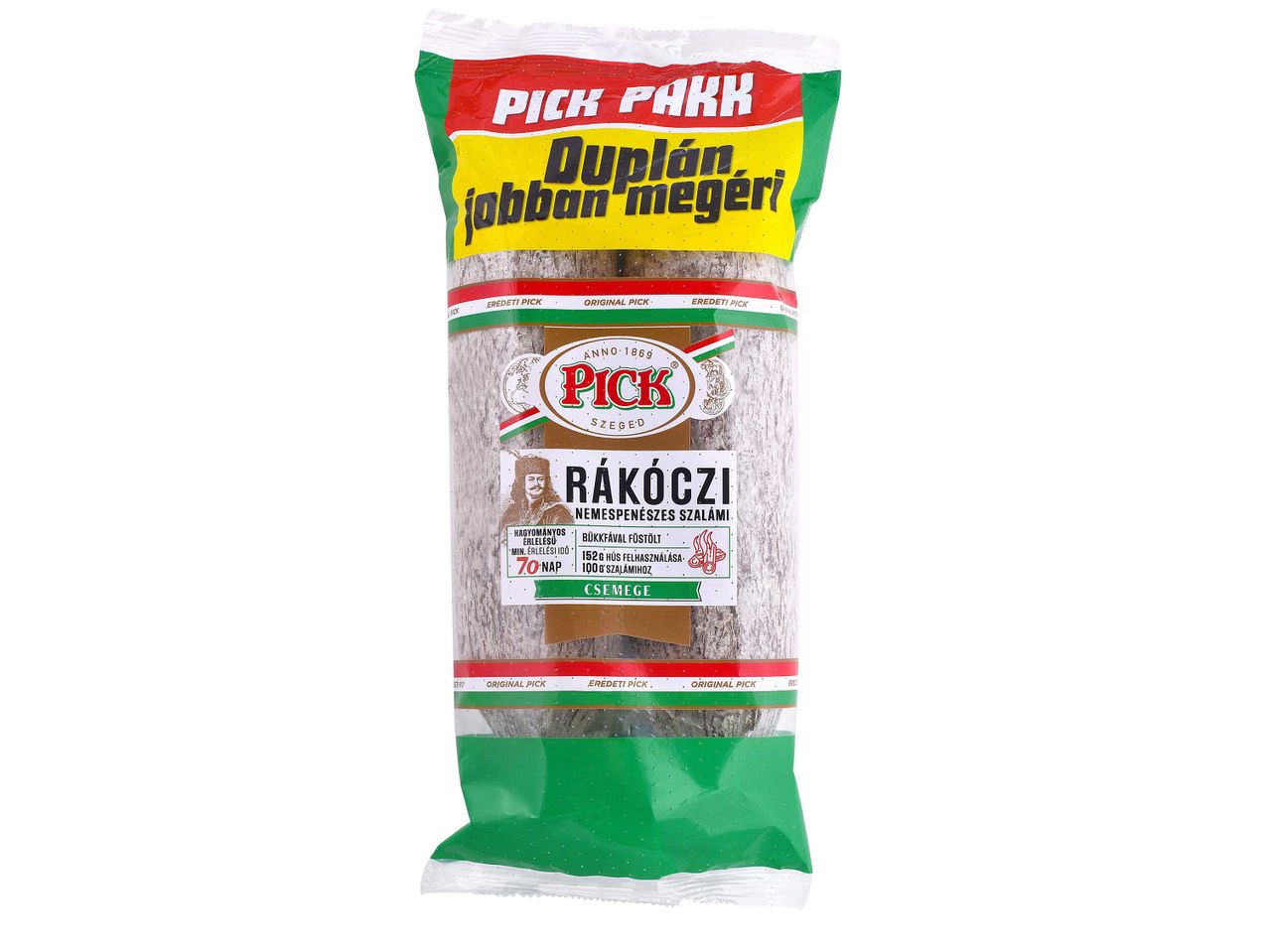 Pick Rákóczi nemespenészes szalámi csomagolása.
