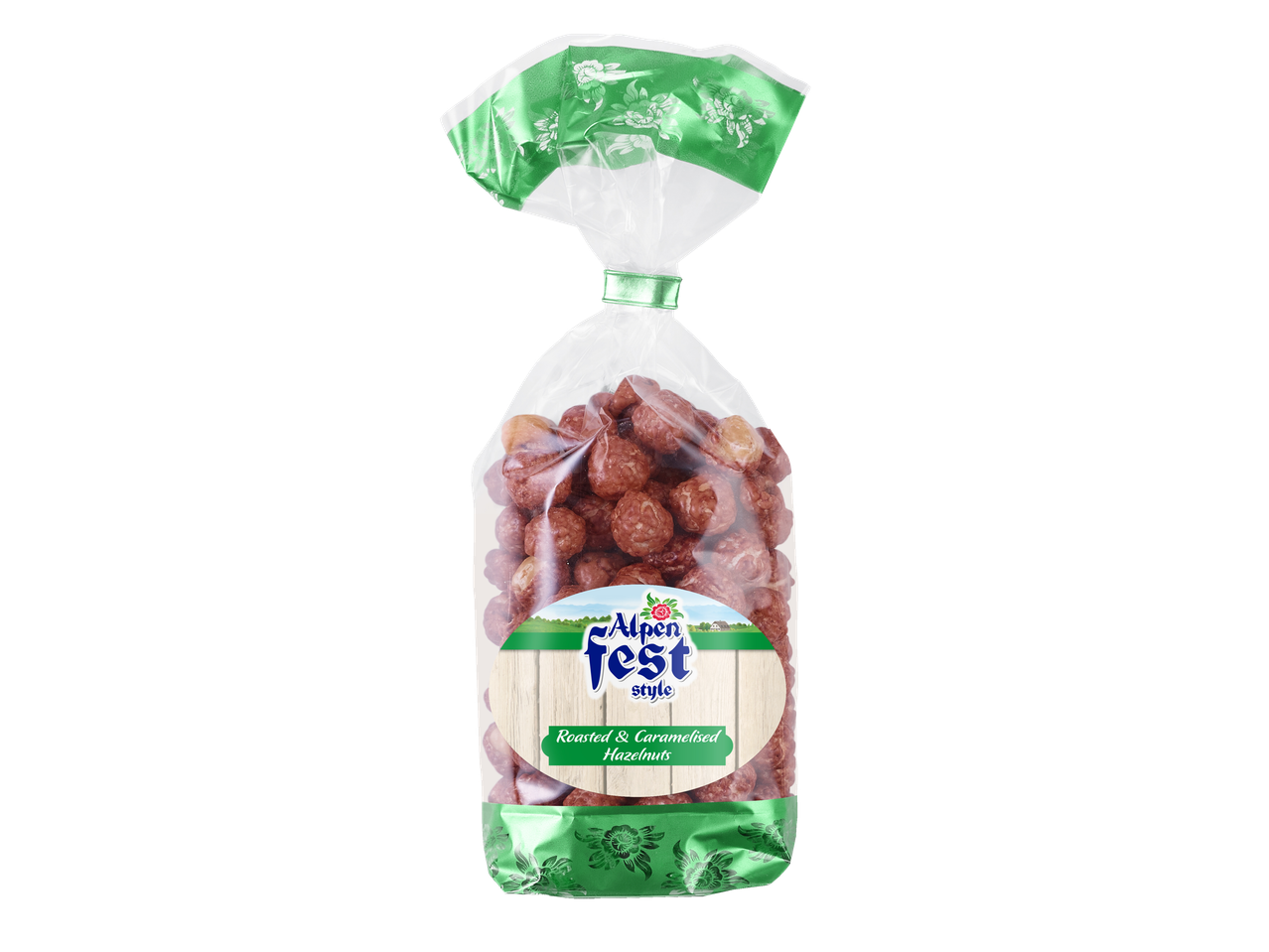 Alpen Fest: skrudintos ir karamelizuotos lazdyno riešutai.