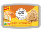 Novi Bon Gelati karamel kolač sladoled sa karamelizovanim bademima.
