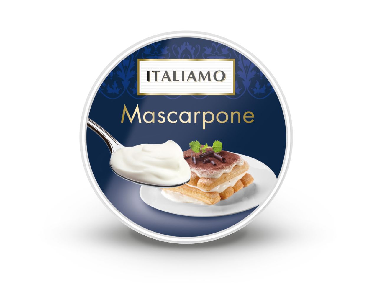 Italiano mascarpone sir, prikazan uz tiramisu.