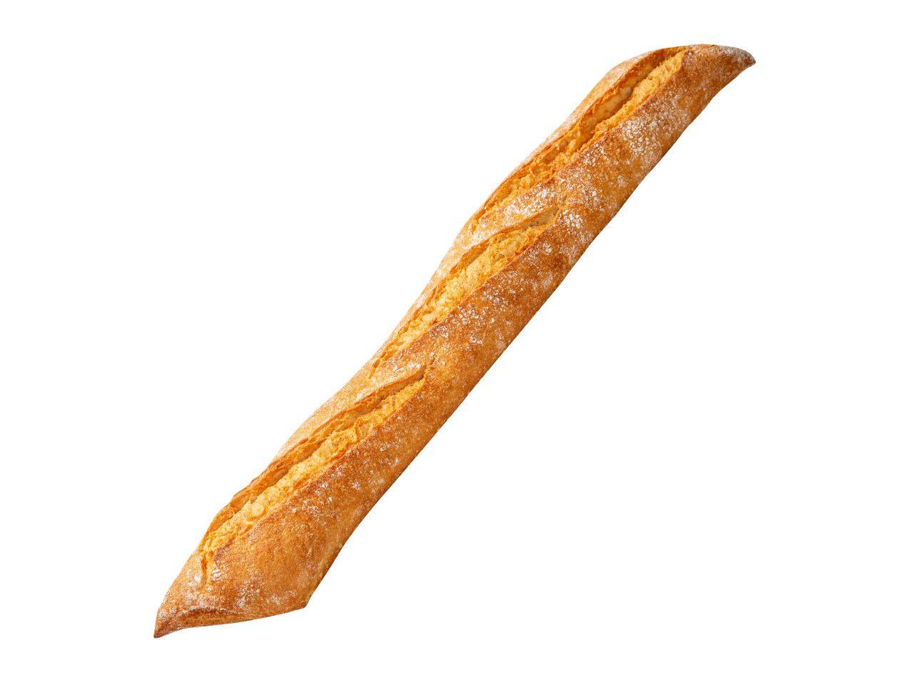 Pitkä, rapea baguette.