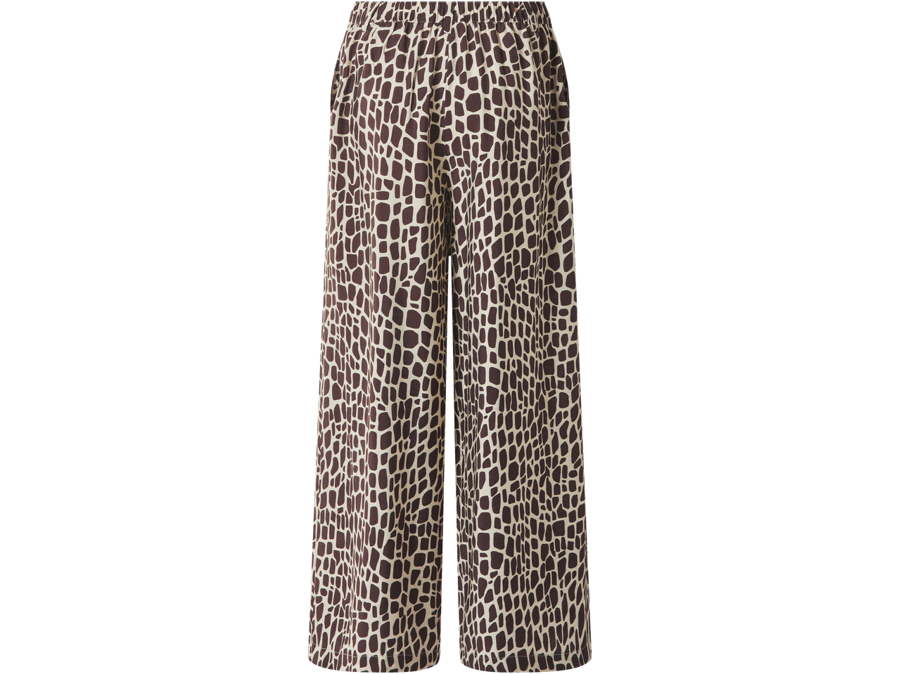 ESMARA Wide Leg broek met bruin en beige dierenprint