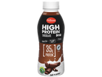Bebida proteica de chocolate Milbona, 35g de proteína, sem glúten, sem adição de açúcares, baixo teor de gordura.