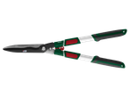 PARKSIDE® extendable hedge shears with green, red, and white handles.