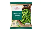 Japanese style edamame beans in pods, with cooking instructions and nutritional information.