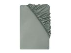 Fitted sheet in a muted green color, with elasticated corners visible.