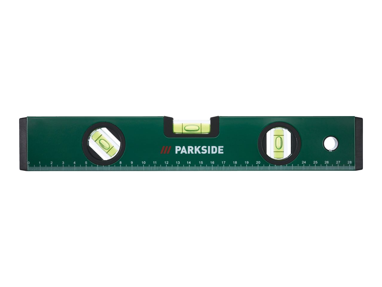 PARKSIDE spirit level with three vials and a ruler