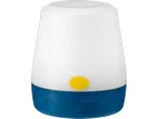 White and blue portable lamp: ideal night light for camping.