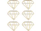Clipsuri de hârtie aurii CRELANDO în formă de diamant, pachet de șase
