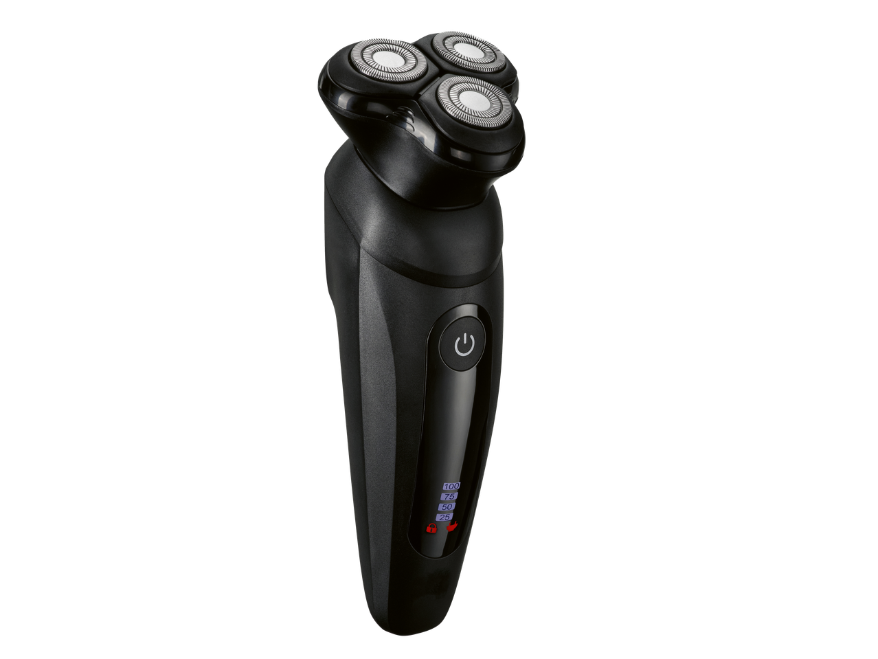 Máquina de barbear recarregável CIEN BEAUTY com três cabeças rotativas e indicador de bateria.