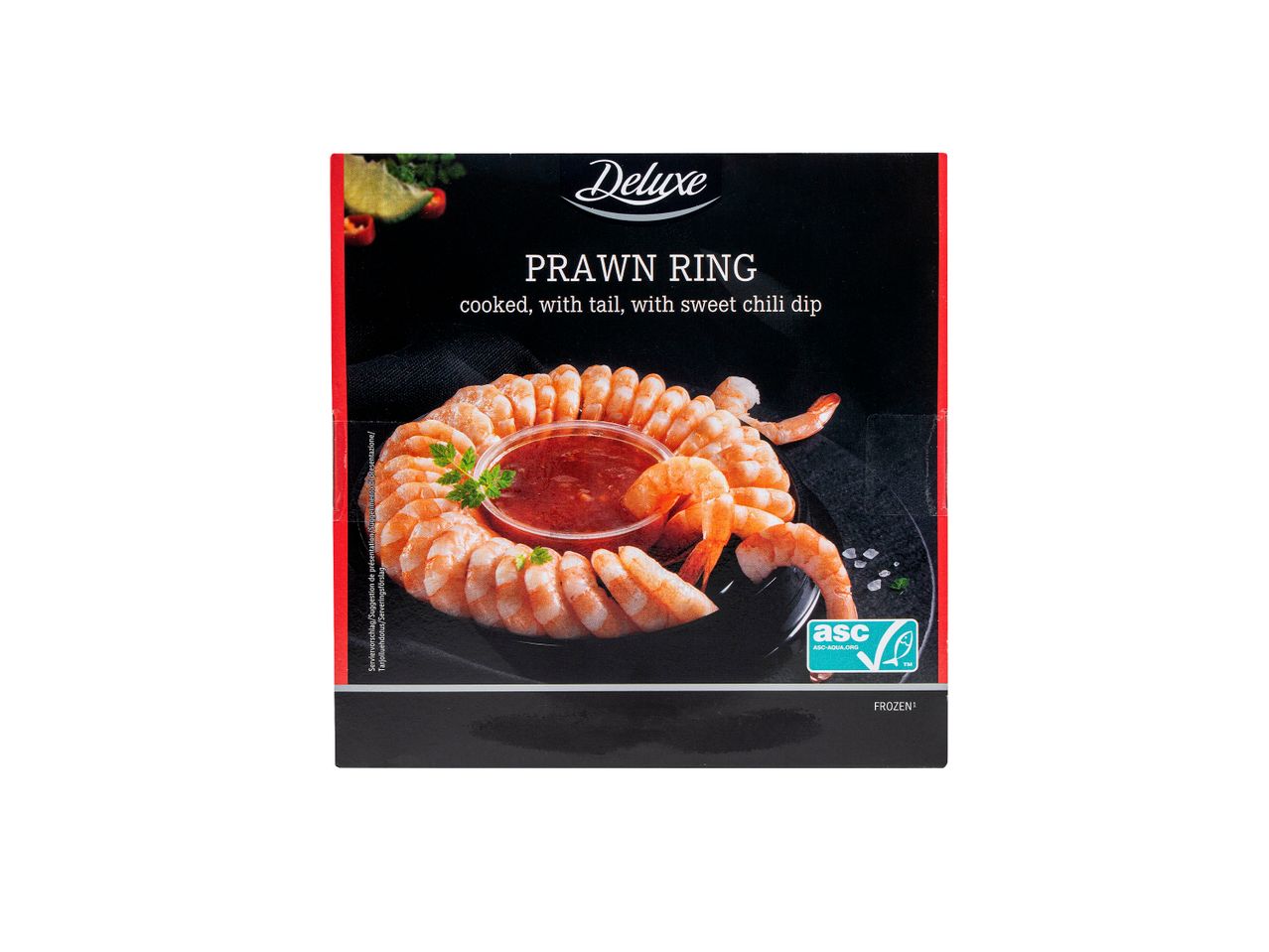 Deluxe-katkarapurengas makealla chilikastikkeella.