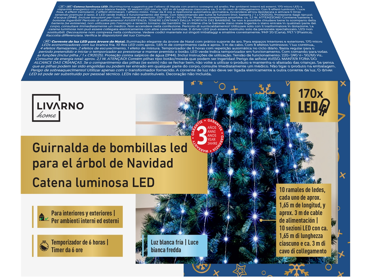 Corrente Luzes LED com Temporizador LIDL