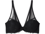 Fekete csipkés melltartó átlátszó hálós felsőrésszel