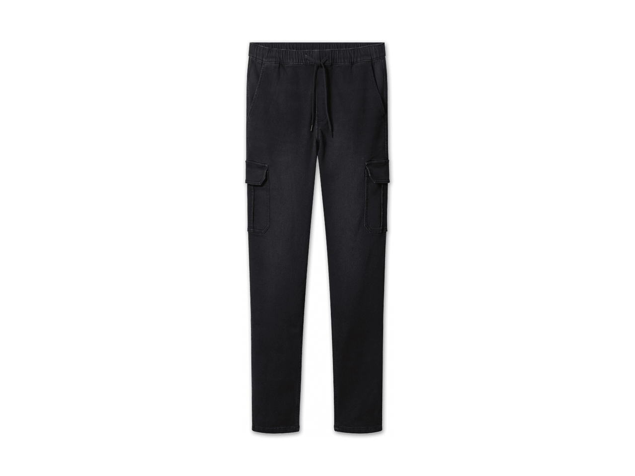 Schwarze Cargohose mit Kordelzug und elastischem Bund